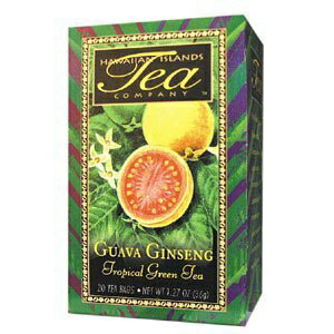 グアバ高麗人参トロピカル緑茶 オールナチュラル ティーバッグ20個 ハワイでブレンドおよび包装 Guava Ginseng Tropical Green Tea, All Natural, 20 Teabags, Blended and Packed in Hawaii
