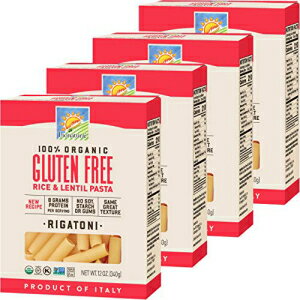Bionaturae Rigatoni Gluten-Free Pasta | Rice and Lentil Rigatoni Pasta | Non-GMO | Lower Carb | Kosher | USDA Certified Organic | Made in Italy | 12 oz (4 Pack)のサムネイル