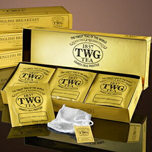 TWG Tea 1837 イングリッシュ ブレックファースト 手縫いコットン ティーバッグ 15 枚 (1 パック) TWG Tea 1837, English Breakfast, 15 count Hand Sewn Cotton Teabags, (1 Pack)