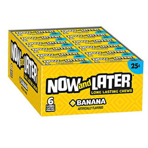 Now and Later バナナ風味キャンディー 6 ピースバー (24 個パック) Now and Later Banana Flavored Candy 6 piece bars ( pack of 24 )