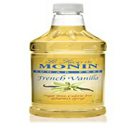 Monin - シュガーフリー フレンチ バニラ シロップ 大胆なバニラビーンズ風味 コーヒー カクテル ラテに最適 グルテンフリー ビーガン 非遺伝子組み換え (1 リットル) Monin - Sugar Free French Vanilla Syrup, Bold Vanilla Bean Flavor, Gr