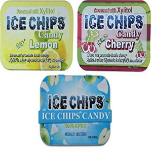 ICE CHIPS キャンディー 3 パック詰め合わせ (サワーアップル、サワーチェリー、レモン) - 写真のバンドが含まれます ICE CHIPS Candy 3 Pack Assortment (Sour Apple, Sour Cherry, Lemon) - Includes BAND as shown