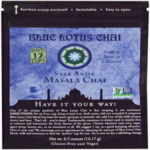 Blue Lotus Chaiのマサラチャイ - グルテンフリーおよびビーガン - スターアニス風味 - 0.5オンスの再密封可能なポーチ Masala Chai by Blue Lotus Chai - Gluten-Free and Vegan - Star Anise Flavor - 0.5 Oz Resealable Pouch