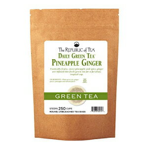 The Republic of Tea パイナップル ジンジャー グリーン ティー、250 ティーバッグ、香り豊かなフルーツ ティー The Republic of Tea Pineapple Ginger Green Tea, 250 Tea Bags, Aromatic Fruit Tea