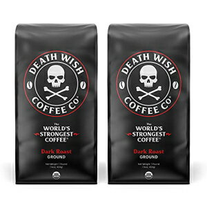 DEATH WISH COFFEE ȥҡʴ [16 ] ǶΥҡUSDA ǧꥪ˥åեȥ졼ɡӥ֥ (2 ѥå) DEATH WISH COFFEE Dark Roast Coffee Grounds [16 oz.] The W...