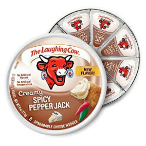 The Laughing Cow、スプレッドブルチーズウェッジ、6オンスラウンド（4個パック）（以下のフレーバーをお選びください）（クリーミースパイシーペッパージャック） The Laughing Cow, Spreadable Cheese Wedges, 6oz Round (Pack of 4) (Choose Flavor