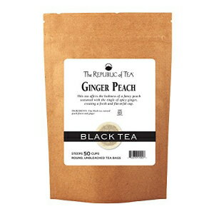 The Republic of Tea ジンジャーピーチ紅茶、50 ティーバッグ、プレミアム原材料、グルメ長寿茶 The Republic of Tea Ginger Peach Black Tea, 50 Tea Bags, Premium Ingredients, Gourmet Longevity Tea