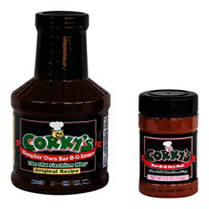 Corky's バーベキュー スターター バンドル - 2 アイテム - オリジナル レシピ バー BQ ソース 1 ボトル、バー BQ ドライ ラブ 1 瓶 Corky's Barbecue Starter Bundle - 2 Items - 1 Bottle Original Recipe Bar-B-Q Sauce, 1 Jar of