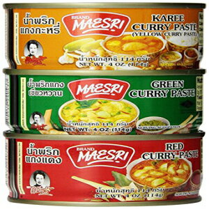 楽天Glomarketタイグリーンレッドイエローカレーペーストセット（オリジナルバージョン）、4オンス（6個パック） Thai Green Red Yellow Curry Pastes Set （Original Version）, 4 Ounce （Pack of 6）