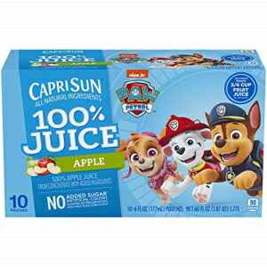 カプリ サン アップル 100 ジュース ドリンク (6 オンス 10 パウチ 2 個) Capri Sun Apple 100 Juice Drink (6 oz,10 Pouches, 2 count