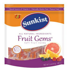 Jelly Belly Sunkist Fruit Gems (個別包装) - 2ポンドの再密封可能なポーチバッグ - 本物、公式、供給元から直接 Jelly Belly Sunkist Fruit Gems (Individually Wrapped) - 2 Pound Resealable Pouch Bag - Genuine, Official, Straight