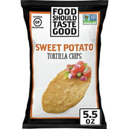 Food Should Taste Good, グルテンフリーのスイートポテトトルティーヤチップス、5.5オンス Food Should Taste Good, Gluten Free Sweet Potato Tortilla Chips, 5.5 oz