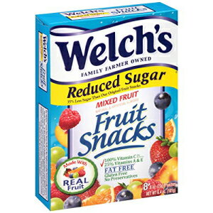 ウェルチズ 減糖ミックスフルーツスナック 8パウチ (2パック - 合計16パウチ) Welchs Reduced Sugar Mixed Fruit Snacks 8 Pouches (2 ..