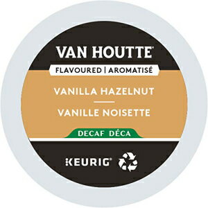 Van Houtte、バニラヘーゼルナッツデカフェ、シングルサーブキューリグ K カップポッド、ライトローストコーヒー、96 カウント (24 ポッド入り 4 箱) Van Houtte, Vanilla Hazelnut Decaf, Single-Serve Keurig K-Cup Pods, Light Roast Coffee,