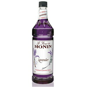 Monin - ラベンダーシロップ 香りと花の香り 天然フレーバー カクテル レモネード ソーダに最適 非遺伝子組み換え グルテンフリー (1 リットル) Monin - Lavender Syrup, Aromatic and Floral, Natural Flavors, Great for Cocktails, Lemonad
