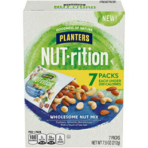 NUTrition PLANTERS NUT-rition Wholesome Nut Mix, 7.5 oz Box (Contains 7 Individual Pouches) - Cashews, Almonds and Macadamias Snack Mix - No Artificial Flavors, No Artificial Colors, No Preservatives - Kosher