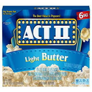 ACT II ライトバター電子レンジ用ポップコーンバッグ、6 個 (6 個パック) ACT II Light Butter Microwave Popcorn Bags, 6-Count (Pack of 6)