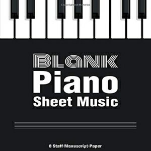 ν Paperback, Blank Piano Sheet Music: 8 Staff Manuscript Paper