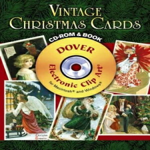 洋書 Vintage Christmas Cards CD-ROM and Book (Dover Electronic Clip Art)