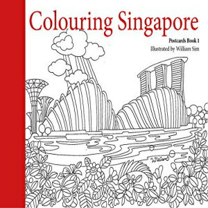 洋書 Paperback, Colouring Singapore Postcards