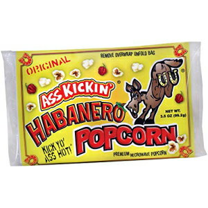 ASS KICKIN' ハバネロ 電子レンジ ポップコーン バッグ - 3 パック - 究極のスパイシーなポップコーン グルメ ギフト - 素晴らしい映画館のポップコーンや映画の夜のスナック食品になります ASS KICKIN' Habanero Microwave Popcorn Bags - 3 Pack