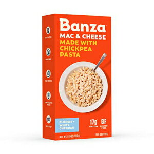 BanzaA}Jj`[YЂ悱pX^G{[AzCg`F_[A5.5IX Banza, Macaroni And Cheese Chickpea Pasta Elbows White Cheddar, 5.5 Ounce