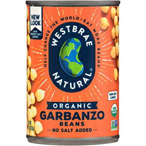 Westbrae 天然有機ひよこ豆、食塩無添加、15 オンス (12 個パック) Westbrae Natural Organic Garbanzo Beans, No Salt Added, 15 Oz (Pack of 12)