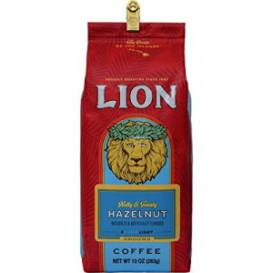 ライオンコーヒー ライオンコーヒー、ヘーゼルナッツ風味、ライトロースト、粉砕、10オンスバッグ Lion Coffee, Hazelnut Flavor, Light Roast, Ground, 10 Ounce Bag