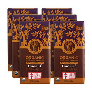 等価交換オーガニックチョコレートキャラメルクランチ、海塩入り、2.8オンス（6個パック） Equal Exchange Organic Chocolate Caramel ..