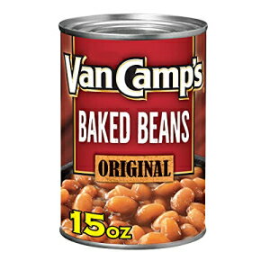 Van Camp's オリジナル ベイクド ビーンズ、缶詰ビーンズ、15 オンス (12 個パック) Van Camp's Original Baked Beans, Canned Beans, 15 OZ (Pack of 12)