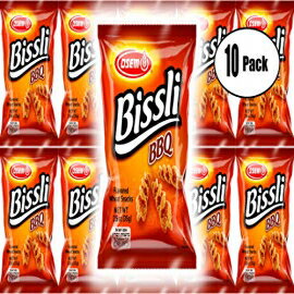 Osem Bissli BBQ 風味のカリカリ小麦スナック - 着色料や保存料不使用、2.5 オンスバッグ (10 個パック) Osem Bissli BBQ Flavored Crunchy Wheat Snack -No Food Coloring or Preservatives, 2.5 Ounce Bags (Pack of 10)