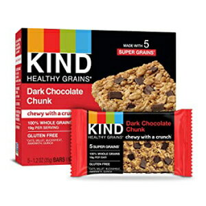 KIND wV[OCo[A_u`R[g`NA`qg݊AOet[A1.2IXA5{ (3{pbN) KIND Healthy Grains Bars, Double Chocolate Chunk, Non GMO, Gluten Free, 1.2oz, 5 Count (Pack of 3)