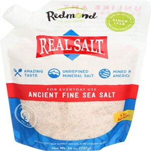 レドモンドリアルソルト - 古代上質海塩 未精製ミネラル塩 26オンスポーチ（3パック） Redmond Real Salt - Ancient Fine Sea Salt, Unrefined Mineral Salt, 26 Ounce Pouch (3 Pack)