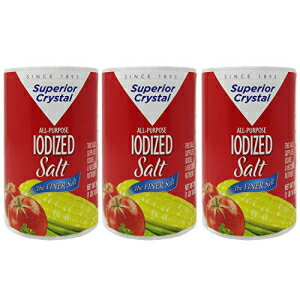 ソルト スーペリア クリスタル より細かいヨウ素添加塩、3 パック 各 26 オンス Salt Superior Crystal The Finer Iodised Salt, 3 Pack Each 26 Oz