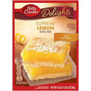 Betty Crocker Delights、スプリーム レモン バー ベーキング ミックス、16.5 オンス ボックス (12 個パック) Betty Crocker Delights, Supreme Lemon Bars Baking Mix, 16.5 Oz Box (Pack of 12)