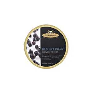 シンプキンズ ブラックカラント トラベル スイーツ 7 オンス - 200 g 缶 (6 個パック) Simpkins Black Currant Travel Sweets 7 Oz - 200 g Tin (Pack of 6)