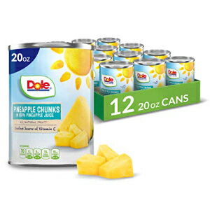 Dole ʋlpCibv`N 100% t[cW[XA20 IX (12 pbN) Dole Canned Pineapple Chunks in 100% Fruit Juice, 20 Ounce (Pack of 12)