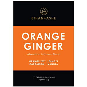 Ethan+Ashe - オレンジ ジンジャー アルコール インフュージョン ブレンド - スピリット インフューザー パケット - お酒に風味を加える - ジン、ラム、ウィスキー、テキーラ、メスカル、ウォッカ、白/ロゼ ワイン用の爽快なスパイス ブレンド - 750 ML