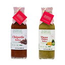Patricia Quintana Chipotle Salsa and Three Chiles Salsa Duo Pack - Authentic Artisanal Mexican Salsas - Perfect topping to your tacos, burritos, enchiladas or other favorite foods (12 oz, 2 Bottles)