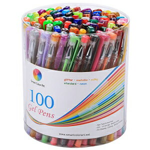 X}[gJ[A[g 100 FQyZbg l̓hG ` G ݗp Smart Color Art 100 Colors Gel Pens Set for Adult Coloring Books Drawing Painting Writing