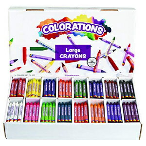Colorations ^ň₷NAvȕ[{bNXA邢F 16 F - 400 Zbg Colorations Large Easy-to-Grip Crayons in Sturdy Divided Storage Box, 16 Bright Colors - Set of 400