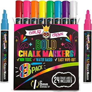 `[N}[J[ - zCg{[h}[J[y - AŔAAAKXp`[N}[J[ - o[Vu`bv (8pbN) - (}`J[A6mm) Bold Chalk Markers - Dry Erase Marker Pens - Chalk Markers for Chalkboards,