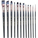 Transon アーティスト ペイント ブラシ 12 本セット 水彩アクリル ガッシュ油絵およびテンペラ絵画用 Transon Artist Paint Brush Set of 12 for Watercolor Acrylic Gouache Oil and Tempera Painting