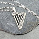 Pgn[v`[lbNX-925X^[OVo[A18C` EnCharmed Celtic Harp Charm Necklace - 925 Sterling Silver, 18