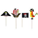 Baryuefull CP[L JbvP[L gbp[ t[hsbN 48  j̎q̒ap[eB[Axr[V[̃e[}fR[V 48 PCS Pirate Cake Cupcake Toppers Food Picks for Boy's Birthday Party, Baby Shower Theme Decorations b