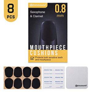 Focusound サックス & クラリネット マウスピース クッション、厚手、0.8mm ブラック、8 個パック Focusound Saxophone & Clarinet Mouthpiece Cushions, Thick, 0.8mm Black, 8-Pack