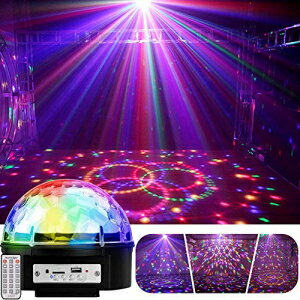 YouOKLight 9色 LED ディスコボール パーティーライト ストロボライト 18W サウンド起動 DJ ライト ステージライト クラブパーティーギフト用 子供の誕生日 結婚式の装飾 ホームカラオケ ダンスライト (リモコン付き) YouOKLight 9 Color LED Disco