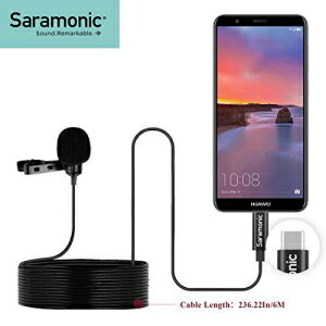 Saramonic USB Type-C 全指向性ラベリアマイク 長さ 6 メートル Android スマートフォン iPad Pro MagicBook Samsung Galaxy A6s 用 Saramonic USB Type-C Omnidirectional Lavalier Microphone Length 6M for Android Smartphone iPad Pro Mag