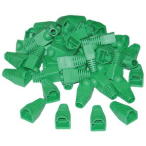 CableWholesale の RJ45 ストレイン リリーフ ブーツ、グリーン、1 袋あたり 50 個 CableWholesale's RJ45 Strain Relief Boots, Green, 50 Pieces Per Bag
