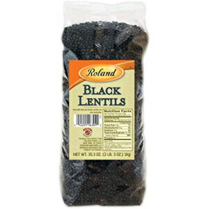 ローランド食品 乾燥黒レンズ豆、特殊輸入食品、35.3オンス袋 Roland Foods Dried Black Lentils, Specialty Imported Food, 35.3-Ounce Bag